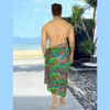 HAPPY BAY Men's Vacation Beachwear Lava Lava Sarongs Swimwear Cover Up Summer Long Holidays Wrap Vacation Pareo For Men One Size Multicolored, Leaf - 3 of 4