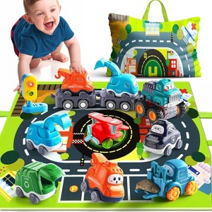Big Cartoon Truck & Playmat Set with Storage - First Birthday Gift for Toddlers Ages 1-2 - 1 of 4