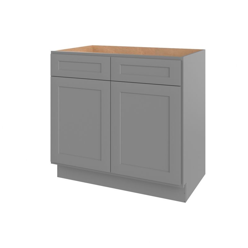 HOMLUX 36 in. W  x 21 in. D  x 34.5 in. H Bath Vanity Cabinet without Top in Shaker Grey, 3 of 7