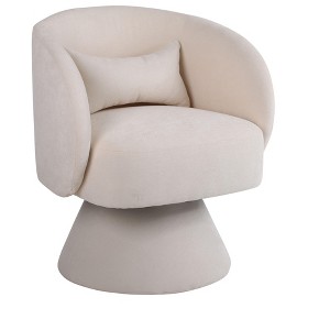 NicBex Faux Fur Fabric Swivel Accent Chair,Upholstered Swivel Living Room Chairs with Barrel-Curved Backrest,Accent Chairs for Living Room - 1 of 4