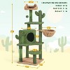 Yaheetech 53"H Cat Cactus Tree Condo Kitten Tree Tower with Padded Perch, Green/Brown - image 3 of 4