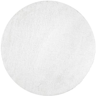 Nuloom Gynel Solid 5 Round Shag Area Rug for Living Room Bedroom Dining Room Nursery, Snow White