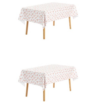 Unique Bargains PVC Wrinkle-Resistant Dinner Restaurant Waterproof Table Cover 2 Packs