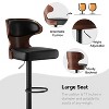 Brown Two-Piece PU Leather Bar Stool Set with High Density Foam and L-Shaped Curved Backrest - 2 of 4