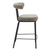 HomeRoots 26" Green and Black Chenille and Steel Low Back Counter Height Bar Chair - 4 of 4
