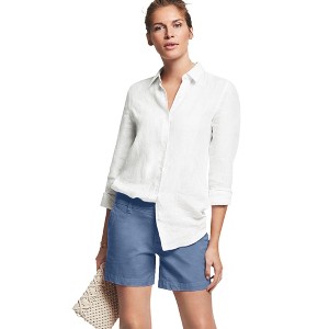 ellos Women's Plus Size Stretch Chino Shorts - 1 of 4
