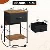 GALAXHERO Nightstand with Charging Station, 25" Bedside Table with Fabric Drawer and Open Shelf, 2-Tier Small End Table for Bedroom - 2 of 4