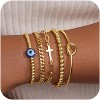 Gold Bracelets for Women,Dainty Bracelets Set for Women Trendy, Gold Bracelets Stack With Beaded, Cuban - 2 of 4