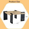 Wooden Coffee Table with Light Wood Grain Texture, Modern Side Table for Balcony Bedroom Living Room Home Office - 2 of 4