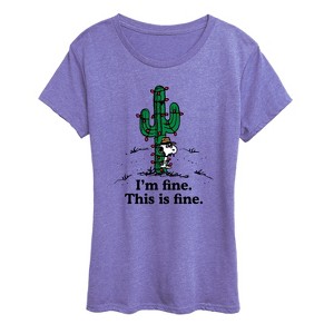 Women's - Peanuts - Im Fine Spike Short Sleeve Graphic T-Shirt - 1 of 4