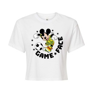 Women's - Disney - Game Face Soccer Cropped Graphic T-Shirt - 1 of 4