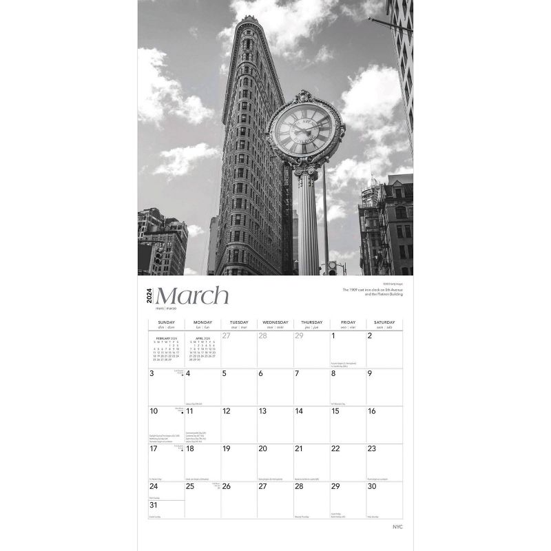 Browntrout 2024 Wall Calendar 12&#34;x12&#34; New York City Black &#38; White, 3 of 5