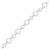 Haus of Brilliance Silver Prong Set Diamond Accent Alternating Heart Link Bracelet - 4 of 4