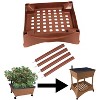 Emsco 9pc Patio Pickers Stand Accessory Kit Includes Legs and Casters Outdoor Planter Stands and Holders Brown 24"x9"x20" - 3 of 4