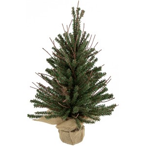 Northlight 1.5' Unlit Artificial Christmas Tree Warsaw Twig in Burlap Base - 1 of 4