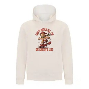 Everyday Kids Christmas Collection Gingerbread Skateboard Boys Pullover Hoodie – Holiday Sweatshirt - Off White - 1 of 1