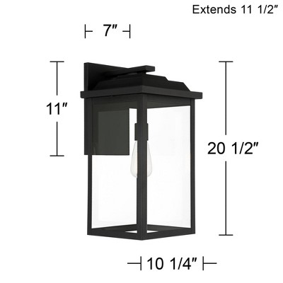 Eastcrest Black Steel and Clear Glass Outdoor Wall Lights Set of 2