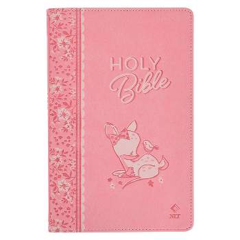 NLT Keepsake Holy Bible for Baby Girls Baptism Easter, New Living Translation, Pink - (Leather Bound)