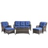 Gymojoy 6 Piece Outdoor Wicker Sofa with Patio Chairs with Coffee Table and Ottoman Sets - 2 of 4