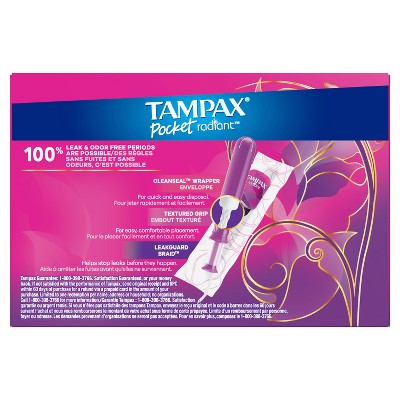 Tampax Pocket Radiant Super Absorbency Compact Tampons - 28ct