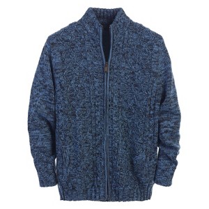Gioberti Men's Heavy Weight Cardigan Twisted Knit Regular Fit Full-Zipper Sweater - 1 of 3