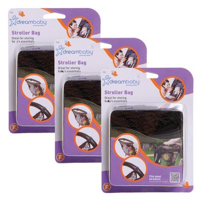 Image of Dreambaby® Strollerbuddy® Stroller Net Bag - Black Mesh, Pack of 3