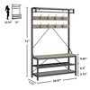 Acekool 72" Industrial Mudroom Hall Tree with Bench, 8 Hooks & Shelves, Shoe Storage Organizer for Entryway, Hallway - 2 of 4