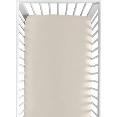 Image of Sweet Jojo Designs Gender Neutral Unisex Baby Fitted Crib Sheet Tufted Sun Taupe