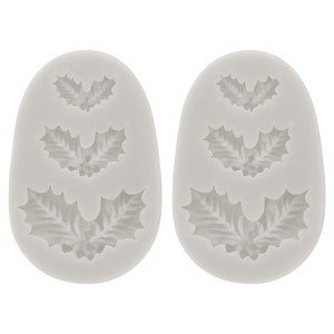 Unique Bargains Leaf Silicone Polymer Clay Fondant Template for Crafts Air Dry Candy 2 Pcs - 1 of 4