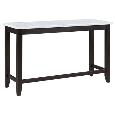 Toby Rectangular Black and White Marble Top Counter Height Table