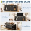 71" Dog Crate Furniture for 2 Dogs, Chew-Resistant Double Dog Kennel with 2 Drawers &  Sliding Doors, Wooden TV Stand End Table for Living Room - 4 of 4
