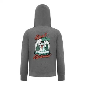 Everyday Kids Christmas Collection Don’t Stop Believin’ Zip Up Hoodie – Holiday Snowman Sweatshirt - 1 of 4