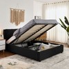 Sapphtopaz Modern Bed Frame with Chenille Headboard Upholstered Hydraulic Platform Bed with Bottom Storage, No Box Spring Needed - 3 of 4