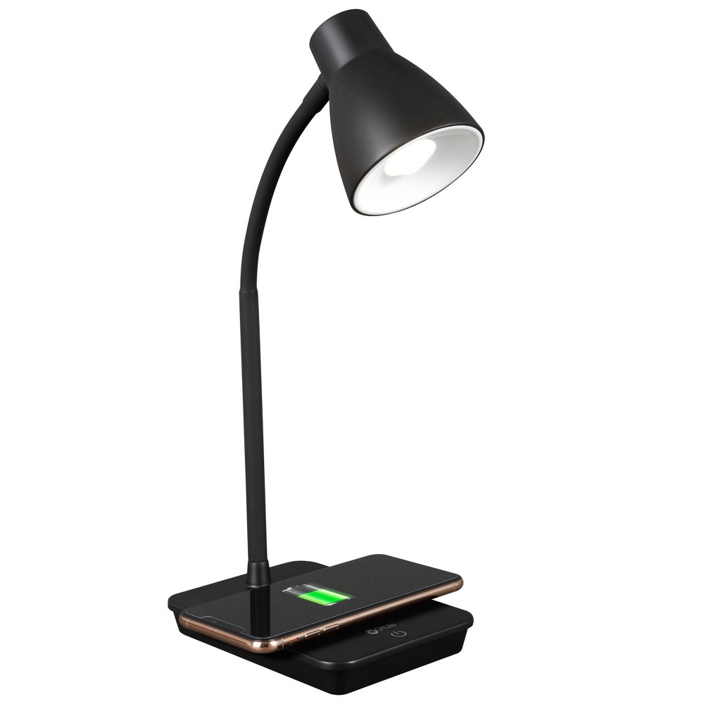 Wellness Series Infuse Table Lamp with Wireless Charging (Includes LED Light Bulb) Black - OttLite: ETL Listed, Touch Sensor, Desk-Compatible -  87975321