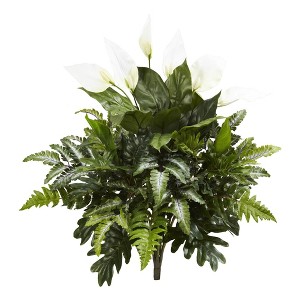 Nearly Natural 27-in Mixed Spathiphyllum Artificial Plant (Set of 2)of 2) - 1 of 1