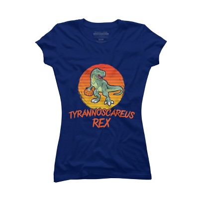 Junior's Design By Humans Tyrannoscareus Rex Funny Dinosaur Halloween Costume By rawresh6 T-Shirt