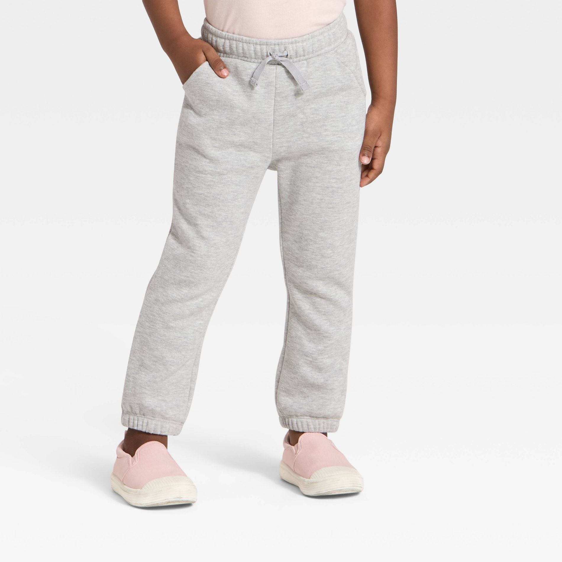 Toddler Girls' Fleece Jogger Pants - Cat & Jack™ Heather Gray 5T