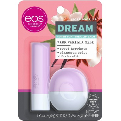 eos flavorlab Lip Balm Stick & Sphere - Dream - Warm Vanilla Milk - 0.39oz