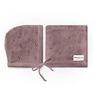 Luxury Organic Cotton Baby Swaddle Receiving Blanket + Hat Gift Set for Newborns and Infant Boys and Girls - 1 of 4