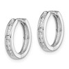 Black Bow Jewelry 1/10 Carat Diamond Huggie Round Hoop Earrings in Sterling Silver, 13mm - 2 of 4