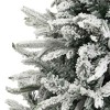 vidaXL LED Artificial Christmas Tree - Flocked Snow, Green, 82.7" - Includes Balls & Steel Stand - 4 of 4