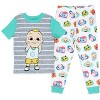 Seven Times Six CoComelon Toddler Boys' JJ's Animal Friends Short Sleeve And Pant Pajama Set Multicolor - 2 of 4