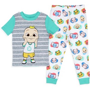 Seven Times Six CoComelon Toddler Boys' JJ's Animal Friends Short Sleeve And Pant Pajama Set Multicolor - 1 of 4