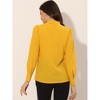 INSPIRE CHIC Women's Bow Tie Neck Elegant Long Sleeve Solid Work Office Blouse - 4 of 4