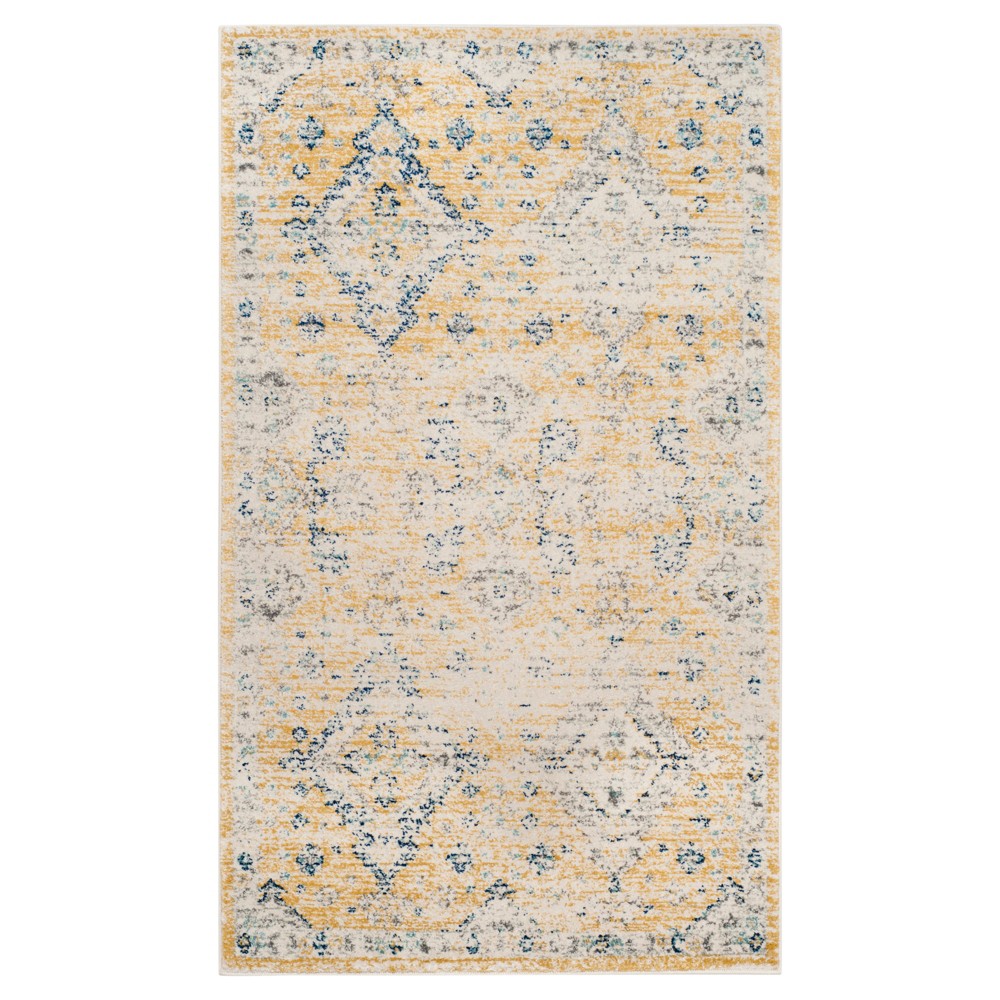 Gold/Ivory Botanical Loomed Accent Rug - (3'X5') - Safavieh