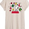 Women's - Peanuts - Snoopy And Woodstock Christmas Overload Oversized Graphic T-Shirt - 2 of 4