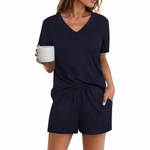 Avidlove Women's Shorts Pajama Set Short Sleeve Sleepwear Nightwear Pjs - 1 of 4