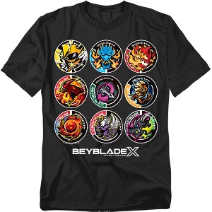 Men's Beyblade X Season 3 Bey Emblem Grid Adult T-Shirt Black XL : Target