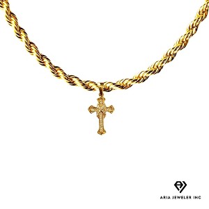 Aria Jeweler Inc Chain with Gold Roman Cross Pendant - 1 of 4