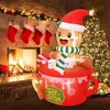 6ft Gingerbread Man&Hot Cocoa Cup Inflatable Christmas Decor,Built-in LED Blow Up Xmas Yard Decor for Indoor Outdoor Holiday Garden Lawn Party Decor - 3 of 4